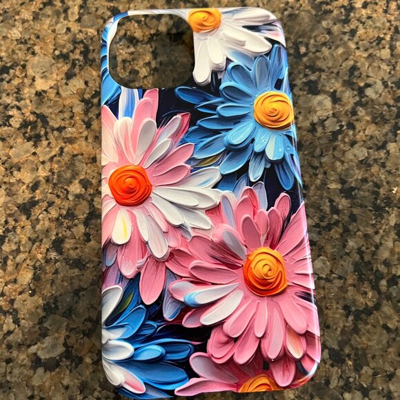 Stringberry iPhone 13 case .Pink Daisies with MagSafe Magnetic Ring. Like New. - Picture 2 of 4